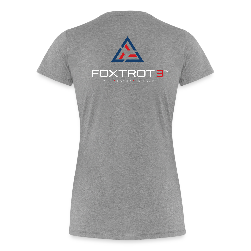 FOXTROT3 Women's "Classic" Light Logo - heather gray