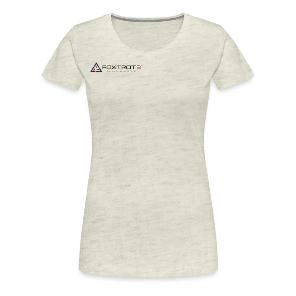 FOXTROT3 Women's "Classic" Dark Logo - heather oatmeal