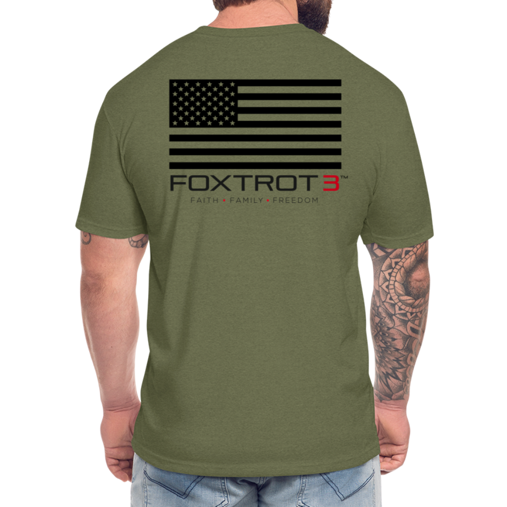 Fitted Cotton/Poly T-Shirt by Next Level - heather military green