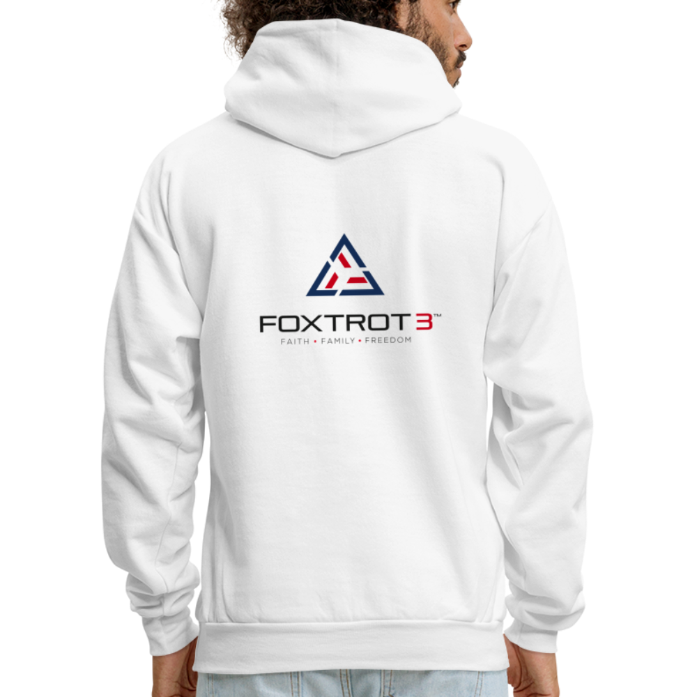 Men's Hoodie, Dark Logo - white