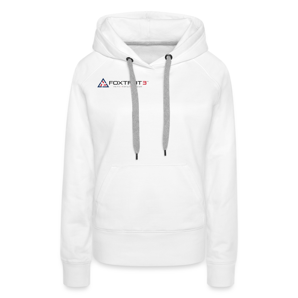 Women’s Premium Hoodie, Dark Logo - white