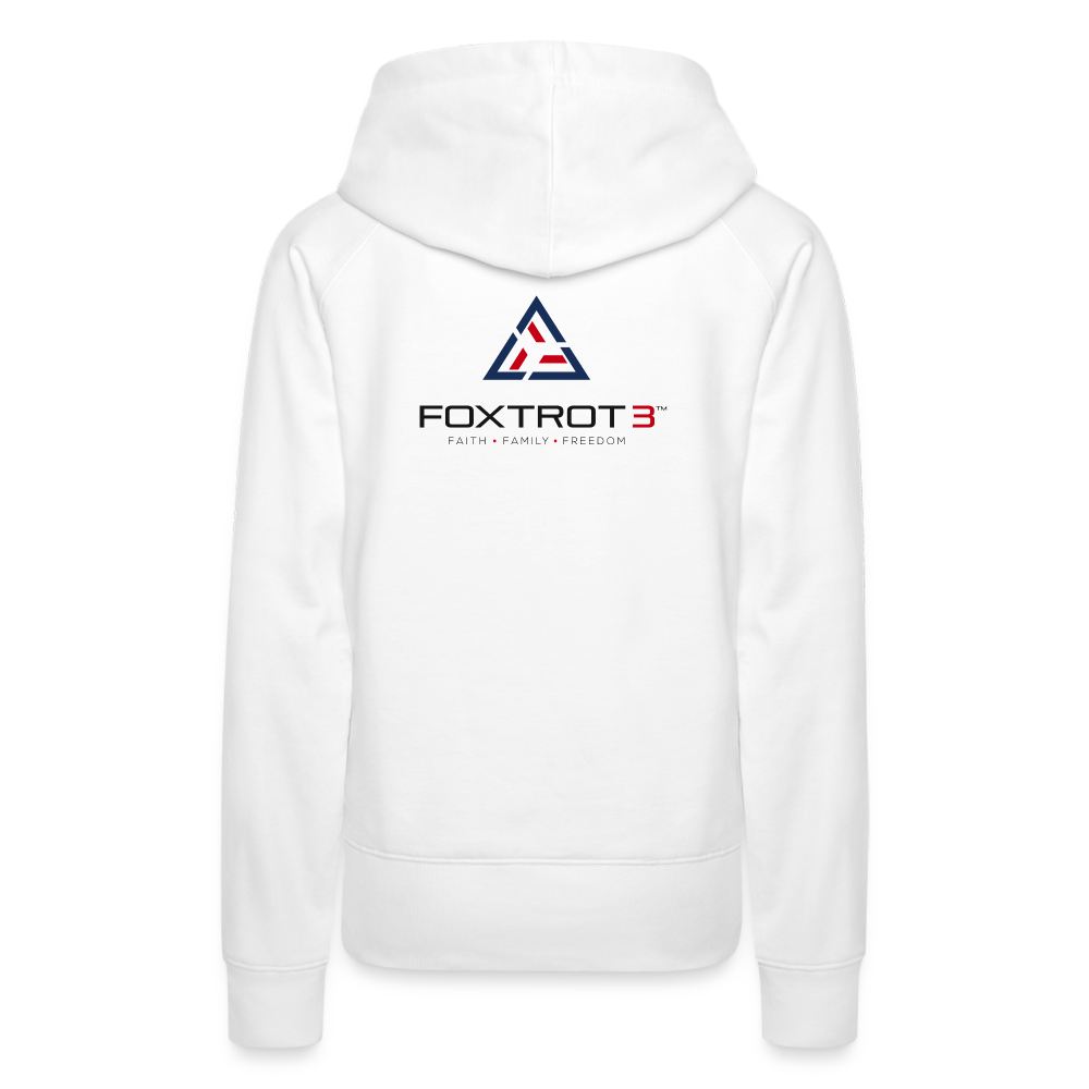 Women’s Premium Hoodie, Dark Logo - white