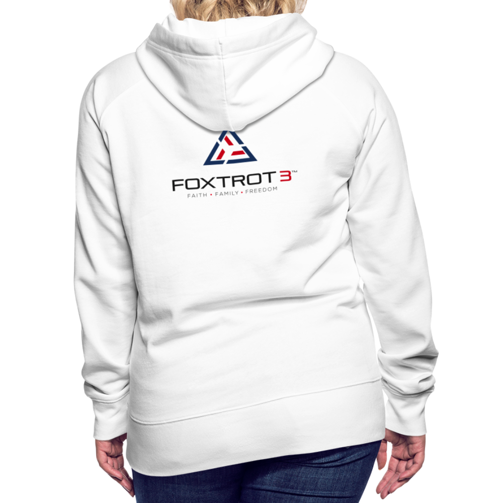 Women’s Premium Hoodie, Dark Logo - white