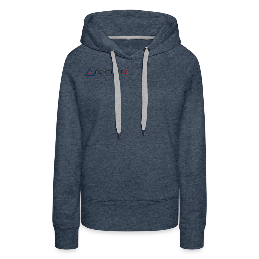 Women’s Premium Hoodie, Dark Logo - heather denim