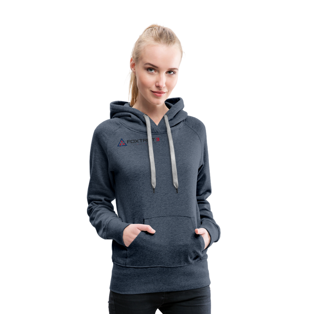 Women’s Premium Hoodie, Dark Logo - heather denim