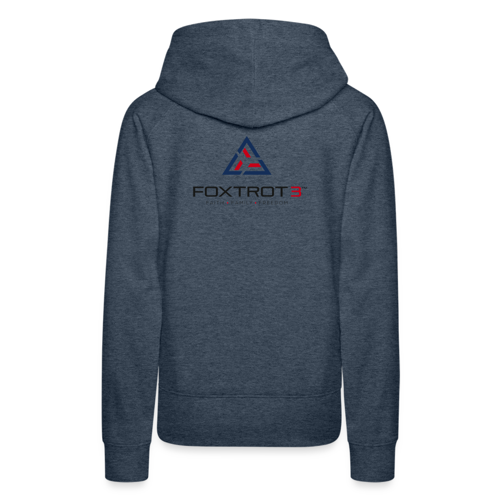 Women’s Premium Hoodie, Dark Logo - heather denim