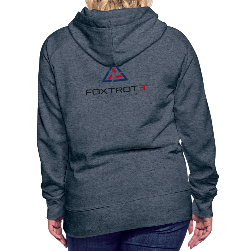 Women’s Premium Hoodie, Dark Logo - heather denim