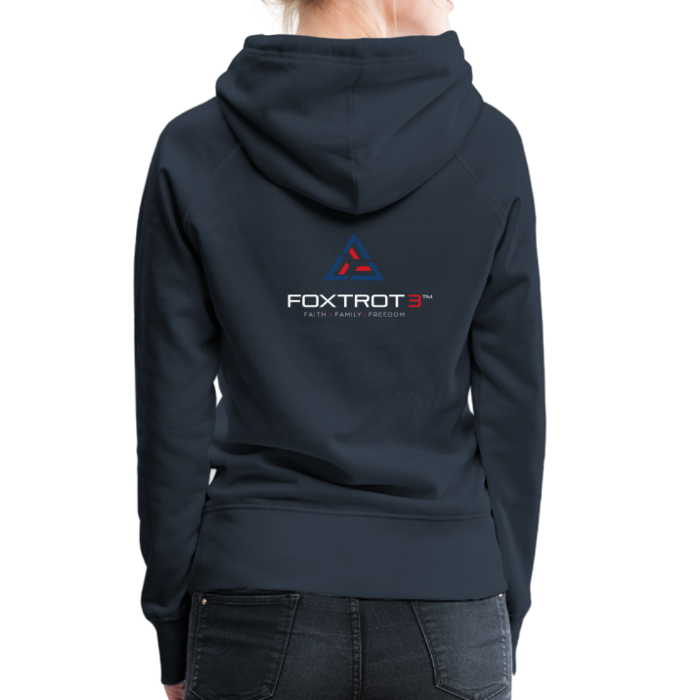 Women’s Premium Hoodie, Light Logo - navy