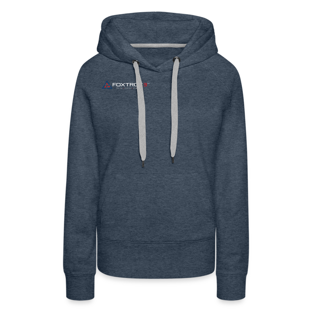 Women’s Premium Hoodie, Light Logo - heather denim